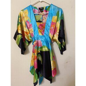 YASB 100% SILK KOMONO SEXY SENSUAL BUSINESS DATE COCKTAIL WEDDING PARTY CASUAL S